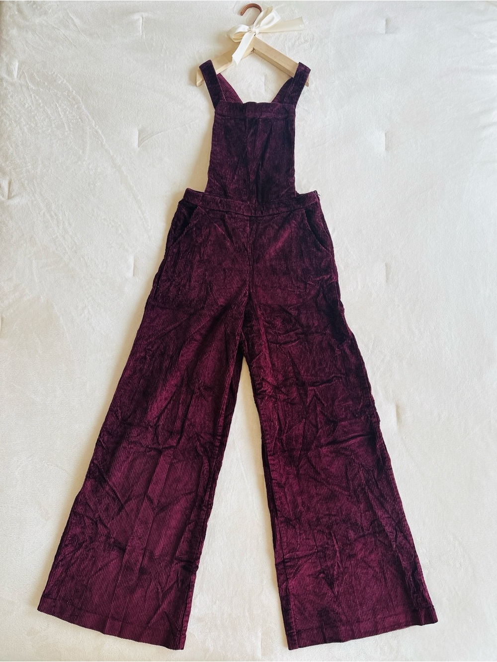 Xhilaration Burgundy Corduroy Wide Leg Overalls | Size XS